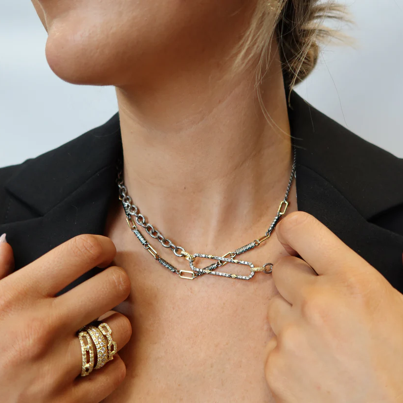London Blue Topaz Paperclip Necklace