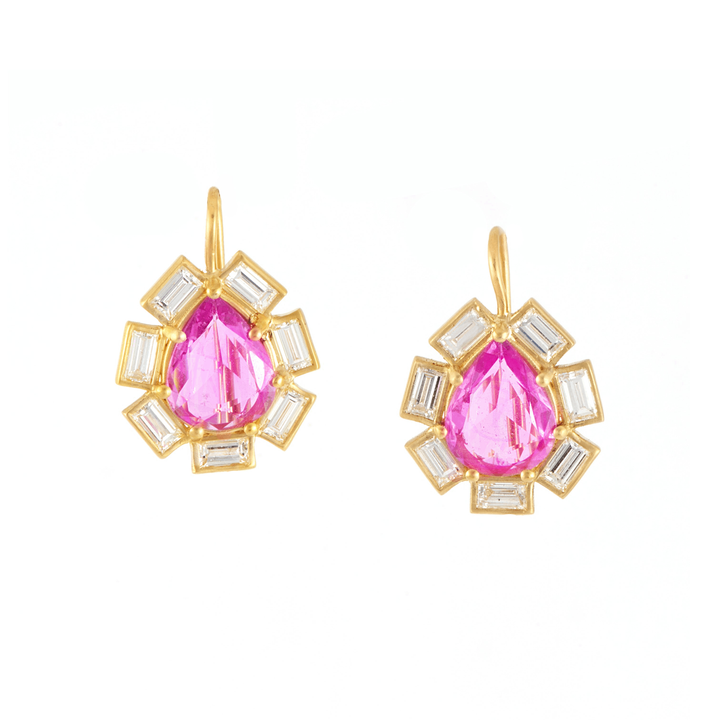 Sapphire Petal Drop Earrings