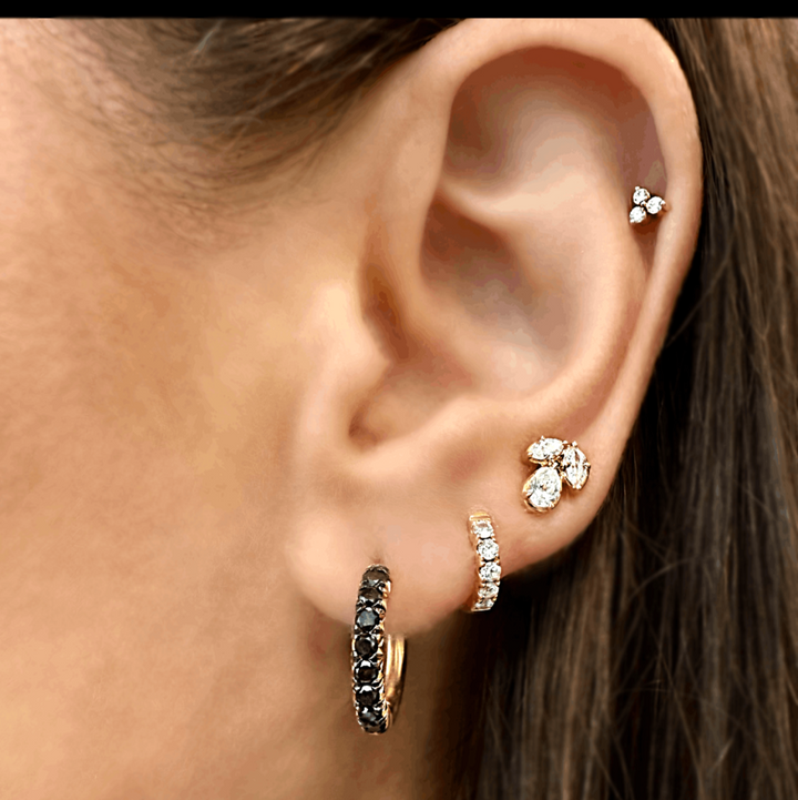 Diamond Cluster Stud Earrings