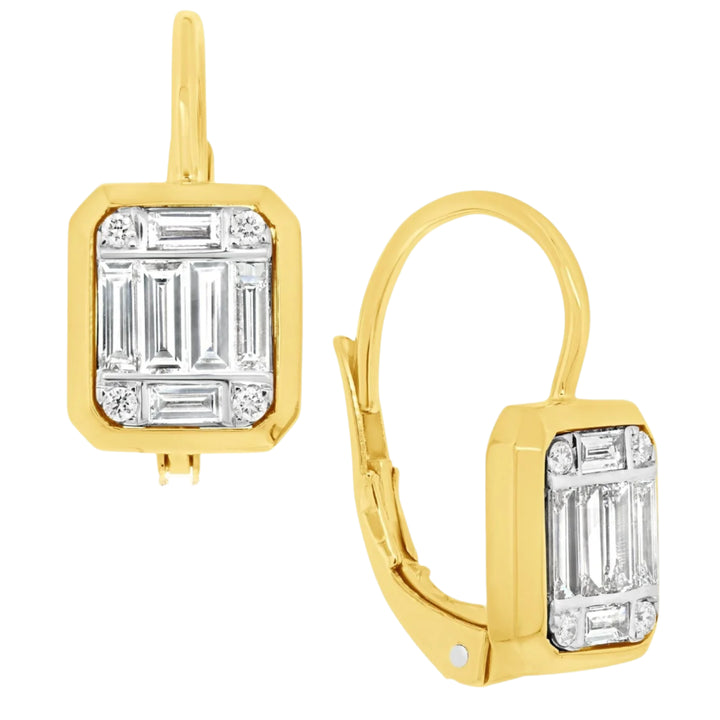 Emerald Cut Illusion Earrings