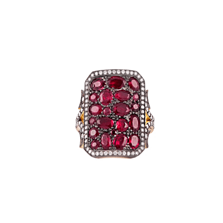 Burmese Ruby Ten Table Ring