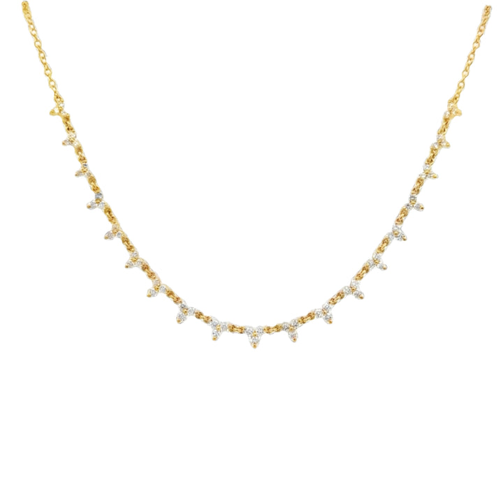 Diamond Cluster Station Necklace