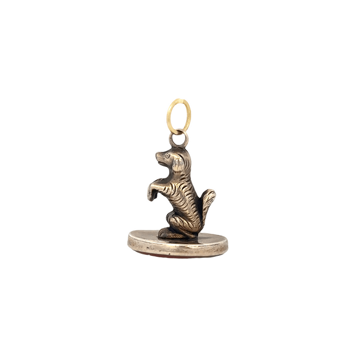 Vintage Carnelian Dog Charm