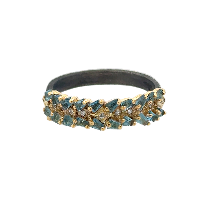 Aqua and Diamond Ring