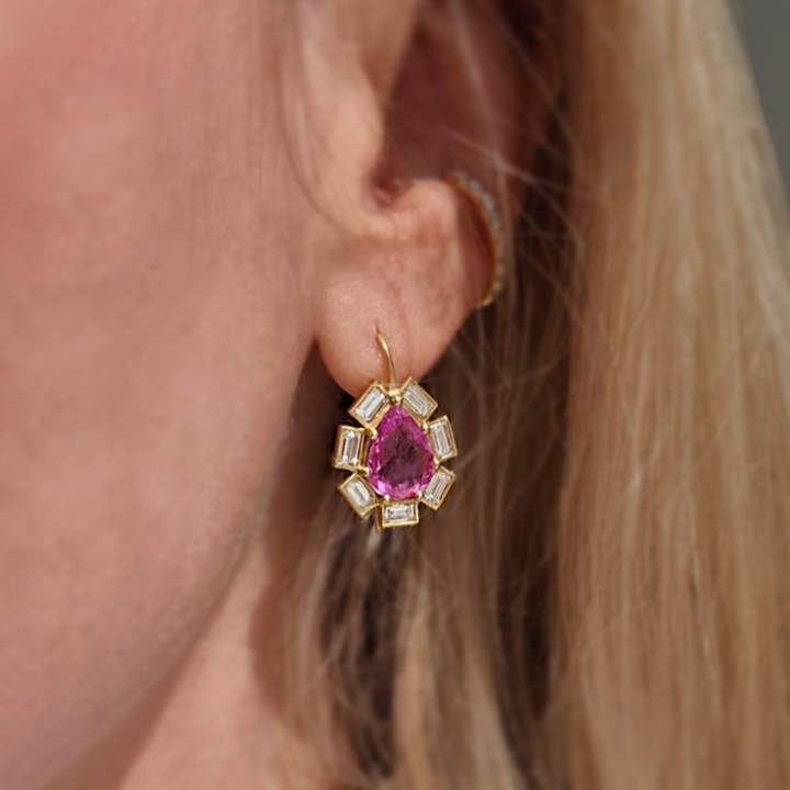 Sapphire Petal Drop Earrings